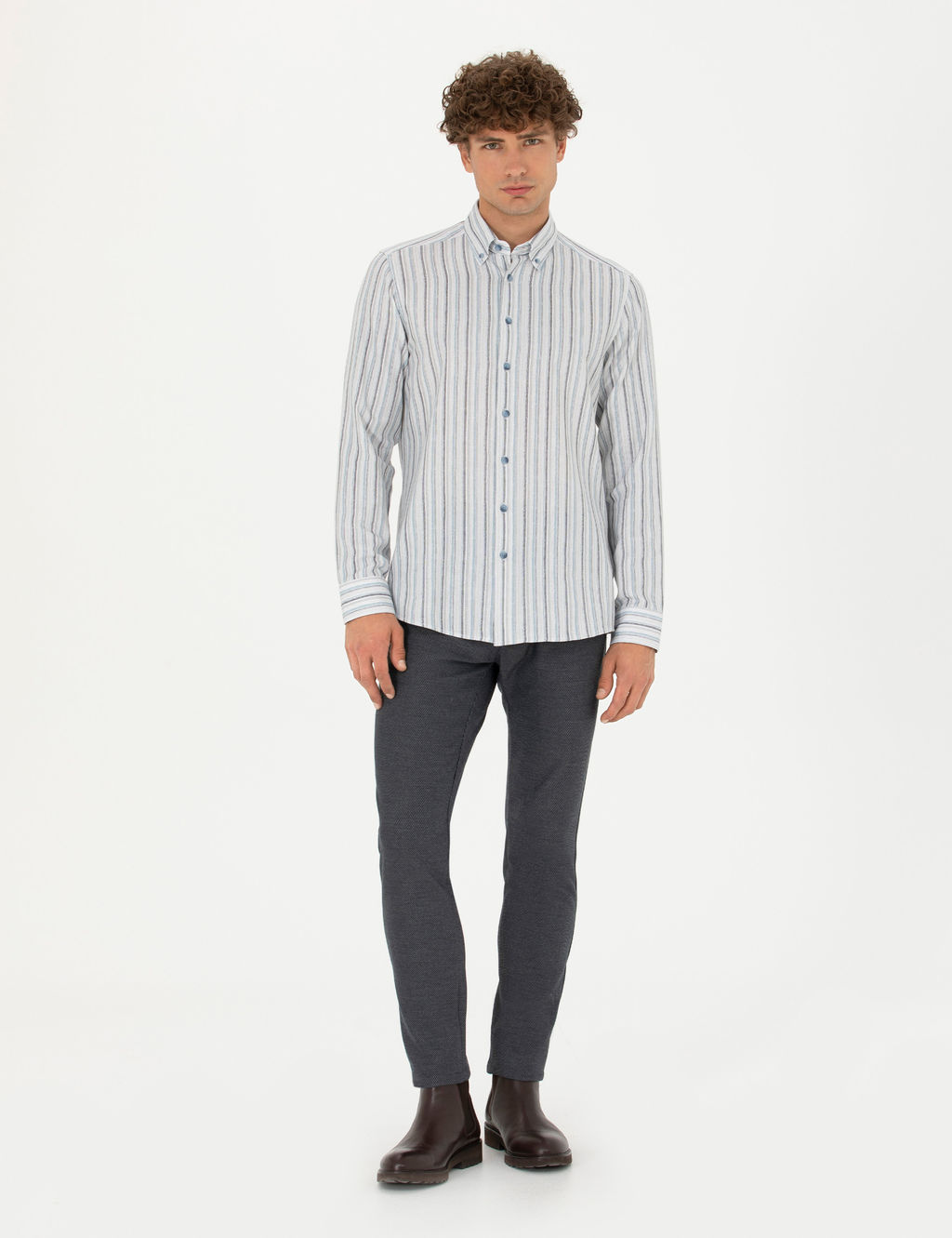 Mavi Slim Fit Uzun Kollu G_mlek