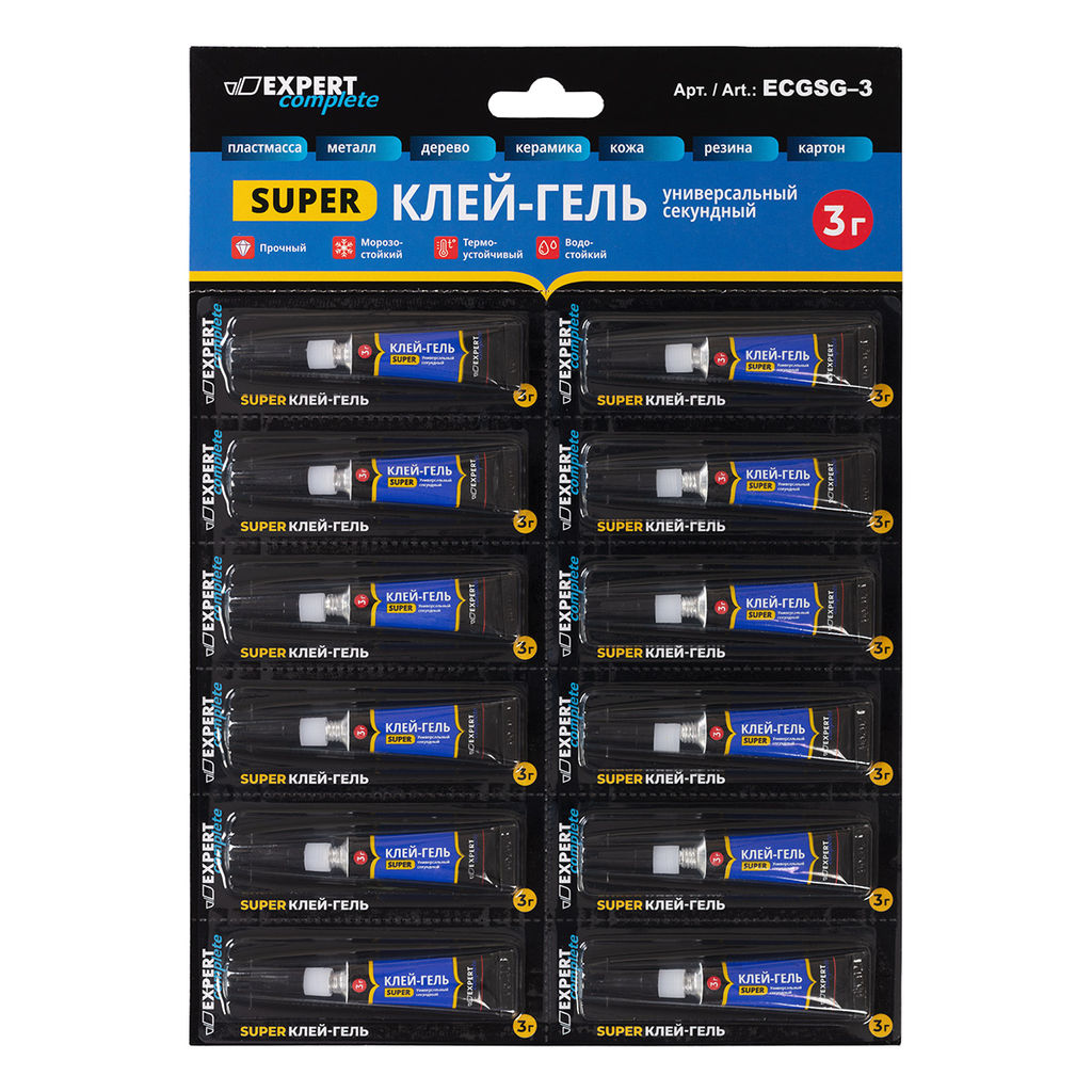 Expert Complete Premier Супер клей-гель 12 шт х 3 г ECGSG-3