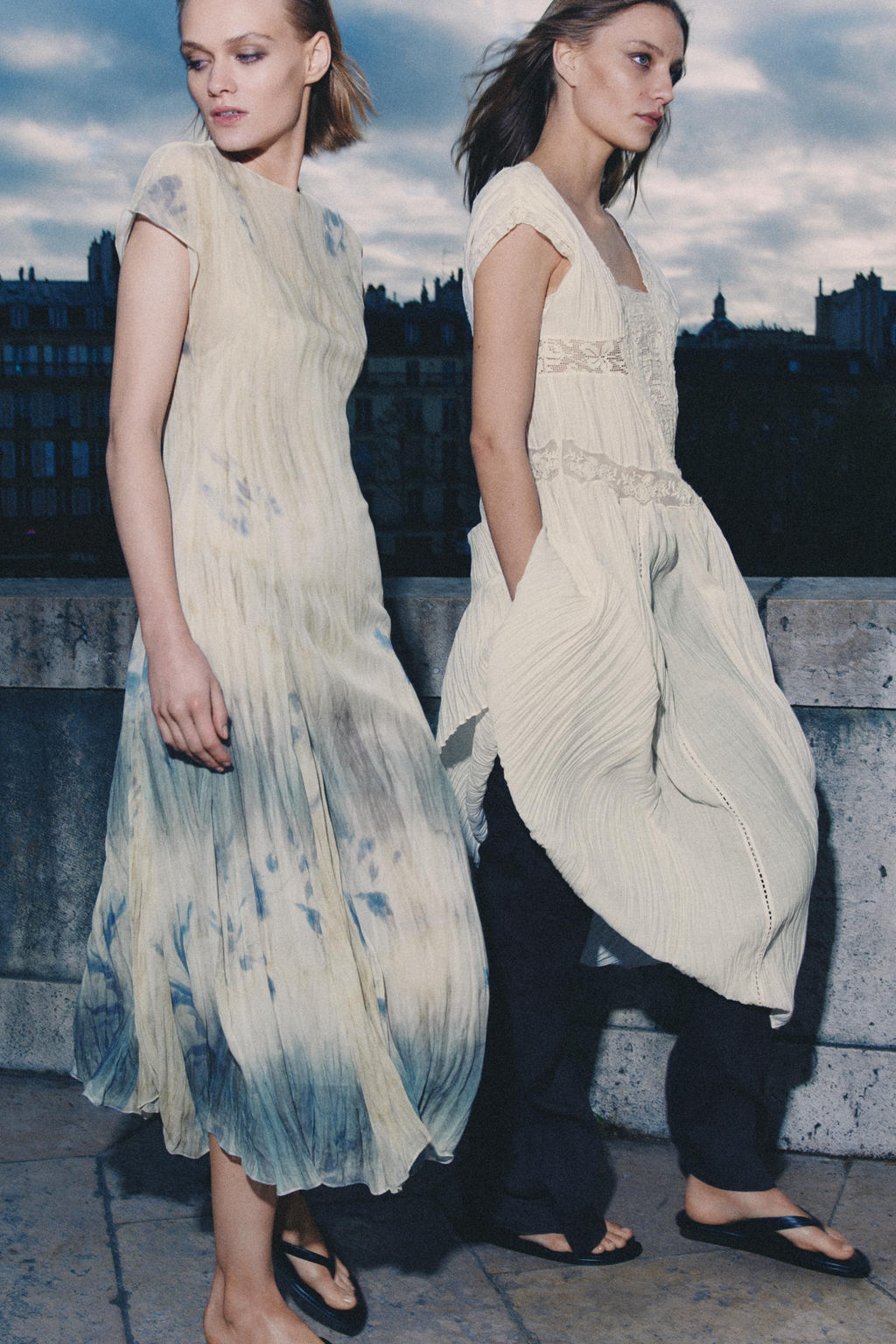 VESTIDO PLISADO ENCAJE ZW COLLECTION / Crudo - Zara фото 4