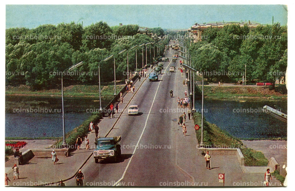 Открытка Великие Луки. Мост через реку Ловать