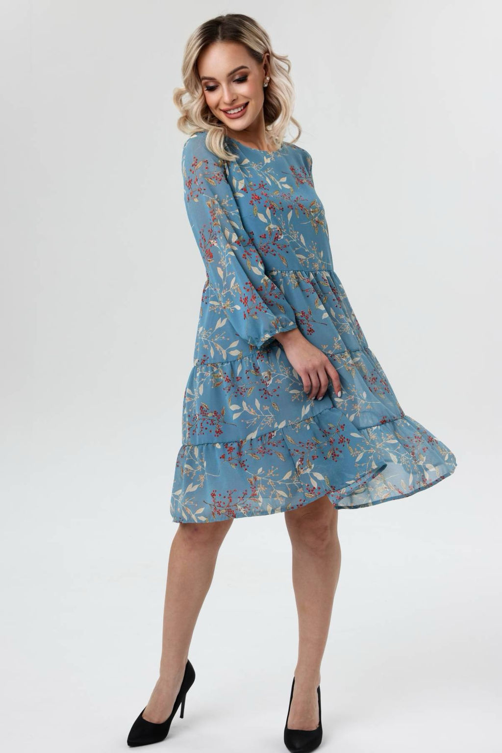 Платье женское 5980/30/Топленое молоко, синий - Rise фото 9