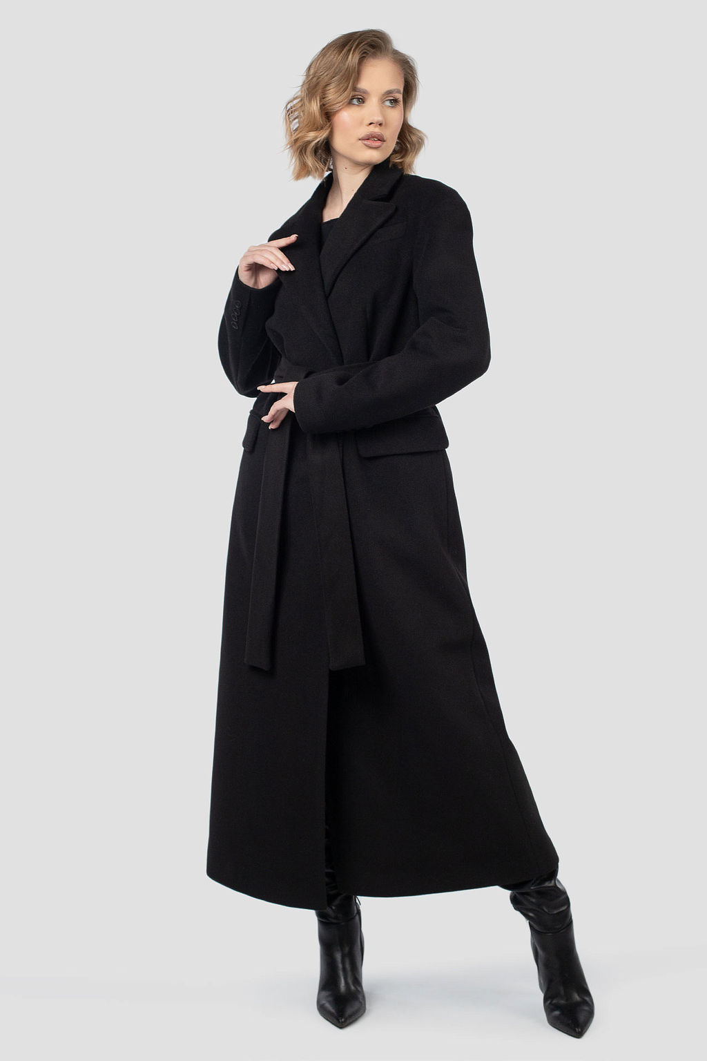 01-12173 Пальто женское демисезонное (пояс)