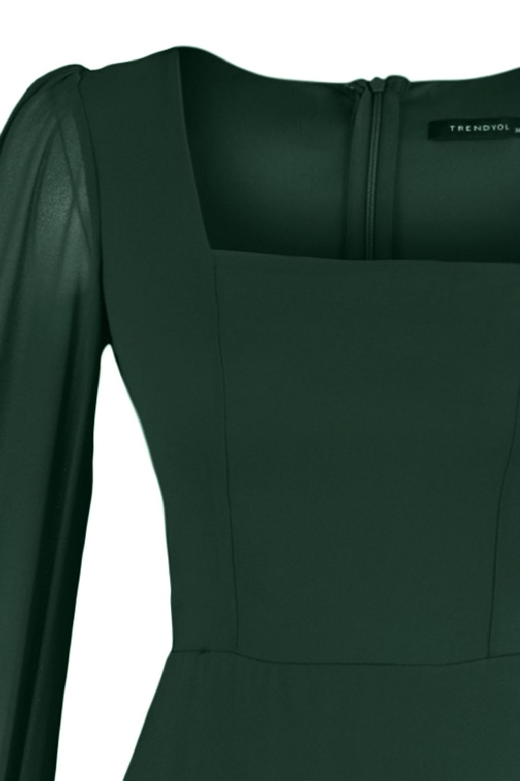 TRENDYOLMILLA Siyah A Kesim Kare Yaka Mini Astarl? Dokuma Elbise TWOAW23EL00936 фото 7