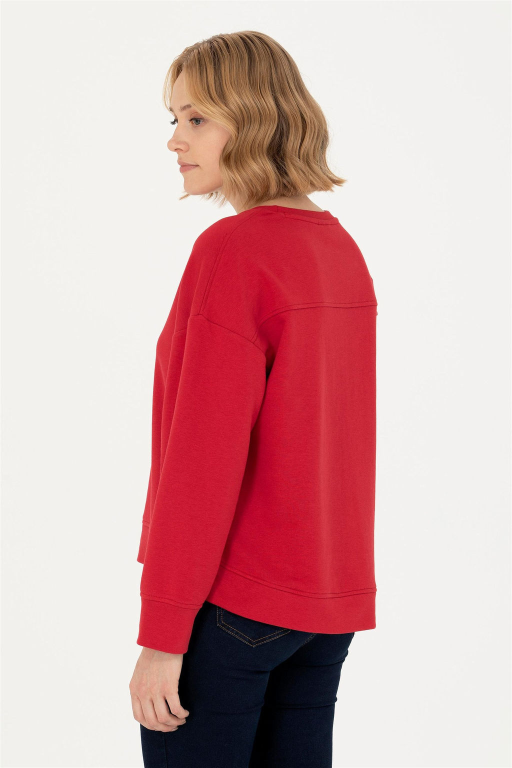 U. S. Polo Assn Женский красный базовый свитшот с круглым вырезом - U.s. polo assn фото 5