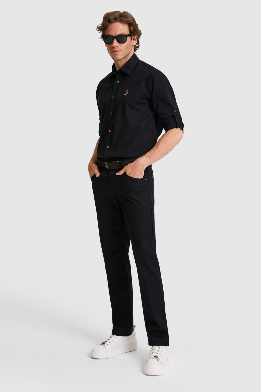 Erkek Keten Kar___ml_ Siyah Uzun Kollu Basic G_mlek - U.s. polo assn фото 4