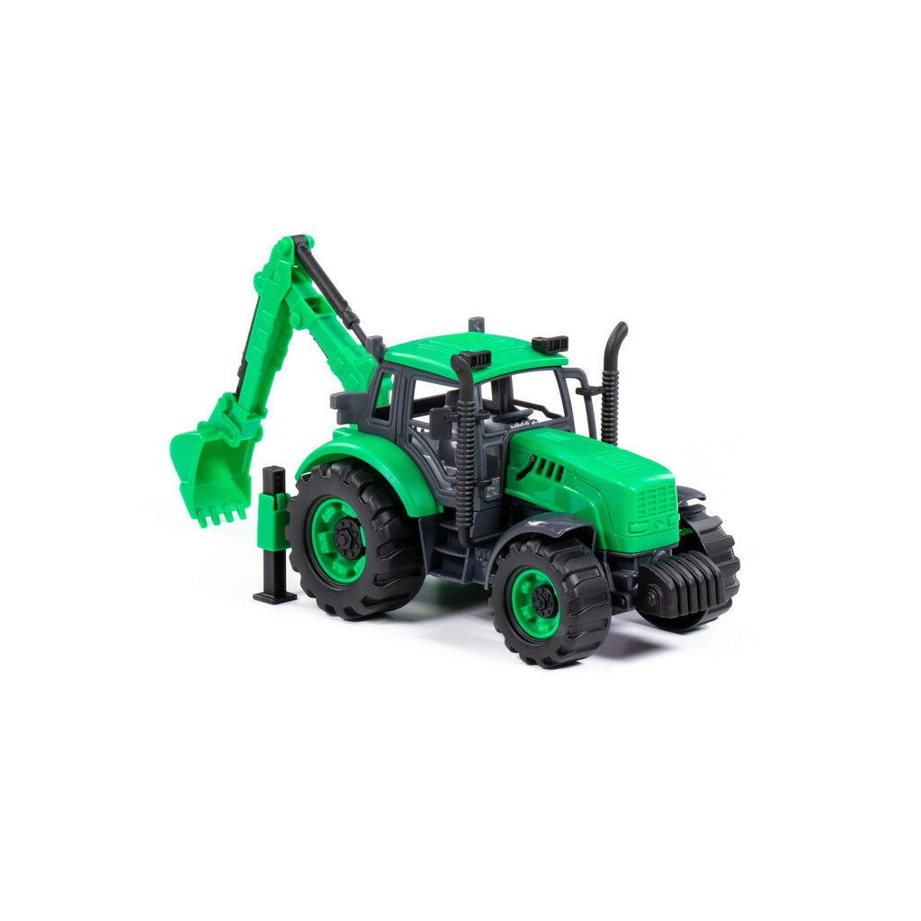 Экскаватор Прогресс инерционный (зелёный) (в лотке) - Полесье фото 7