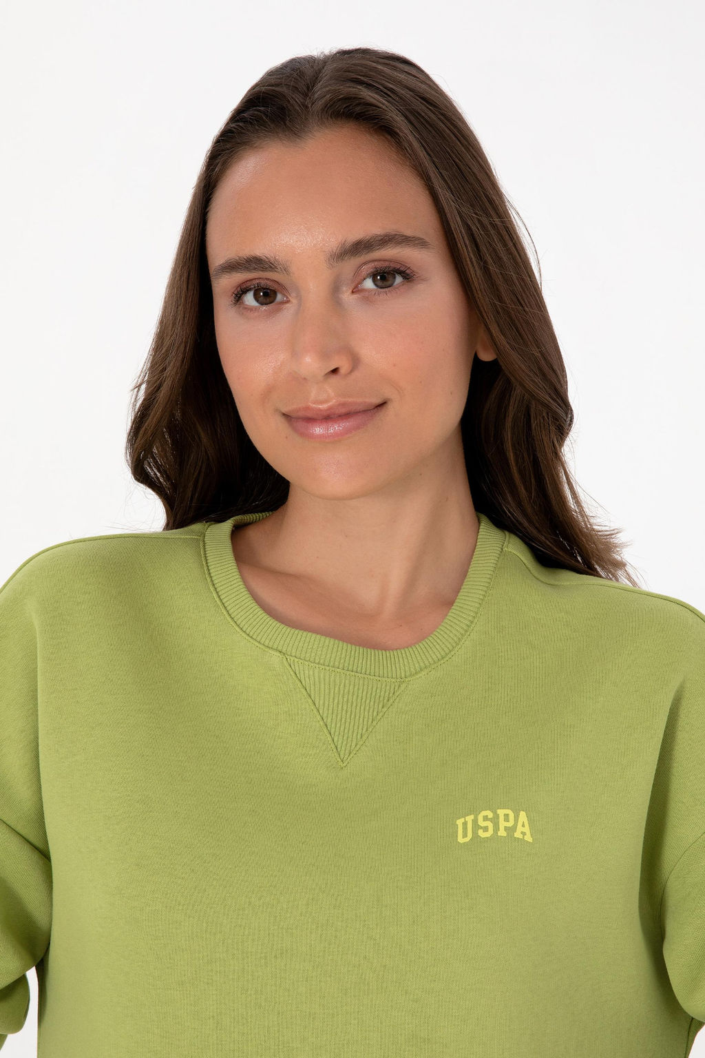 Kad_n F_st_k Ye_ili _ardonlu Bisiklet Yaka Basic Sweatsh_rt - U.s. polo assn фото 2