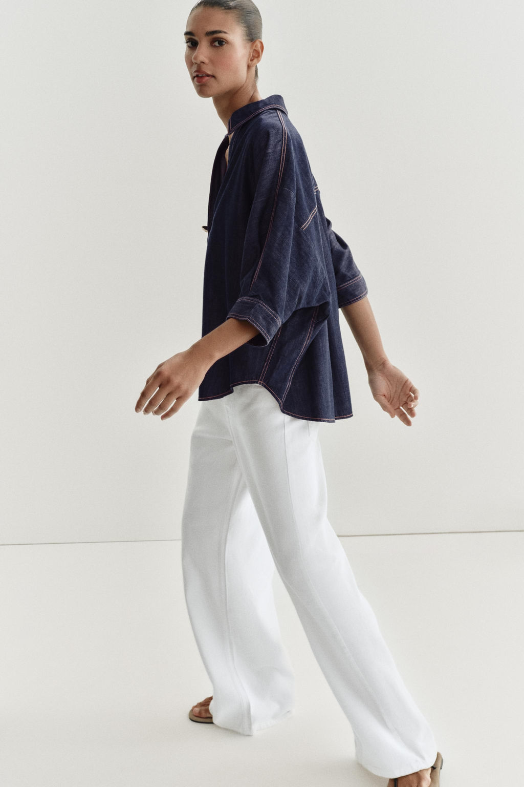 Z1975 HIGH-WAIST WIDE-LEG JOGGER JEANS - Zara фото 11