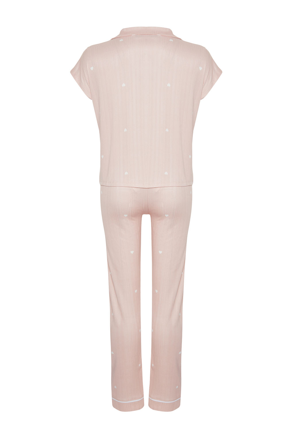 Trendyolmilla Pembe 5li Kusakl? Kurdele/Fiyonklu Fitilli Sortlu Orme Sabahl?kl? Pijama Tak?m? THMSS24PT00380  фото 10