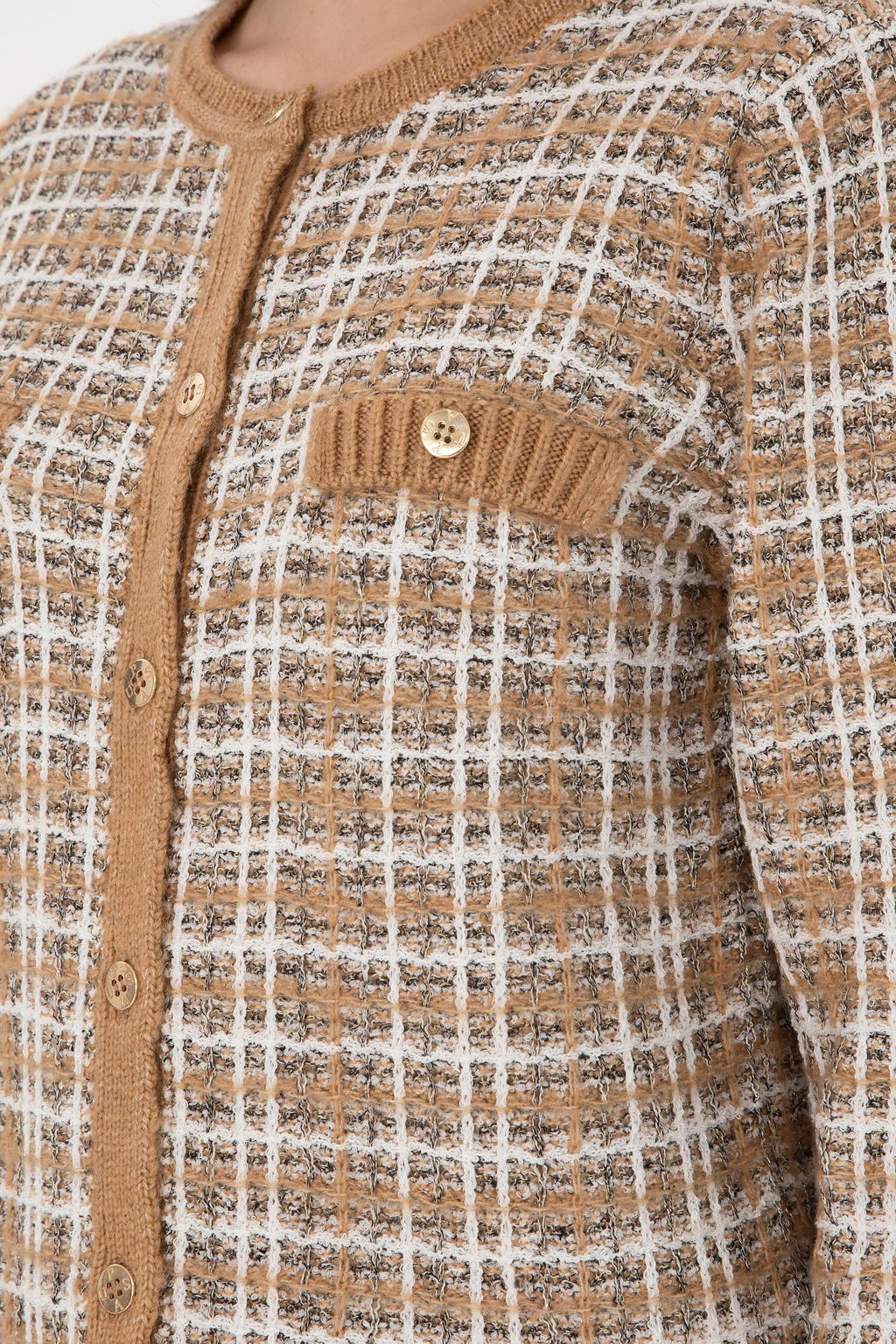 Женский кардиган светло-коричневого цвета из трикотажа Дополнительная скидка 11% в корзине - U.s. polo assn фото 7