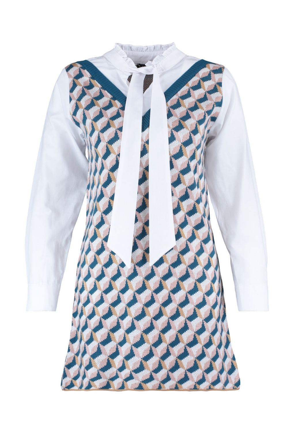 TRENDYOLMILLA Lacivert Mini Triko Gomlek Garni Detayl? Elbise TWOAW22SV0122  фото 15