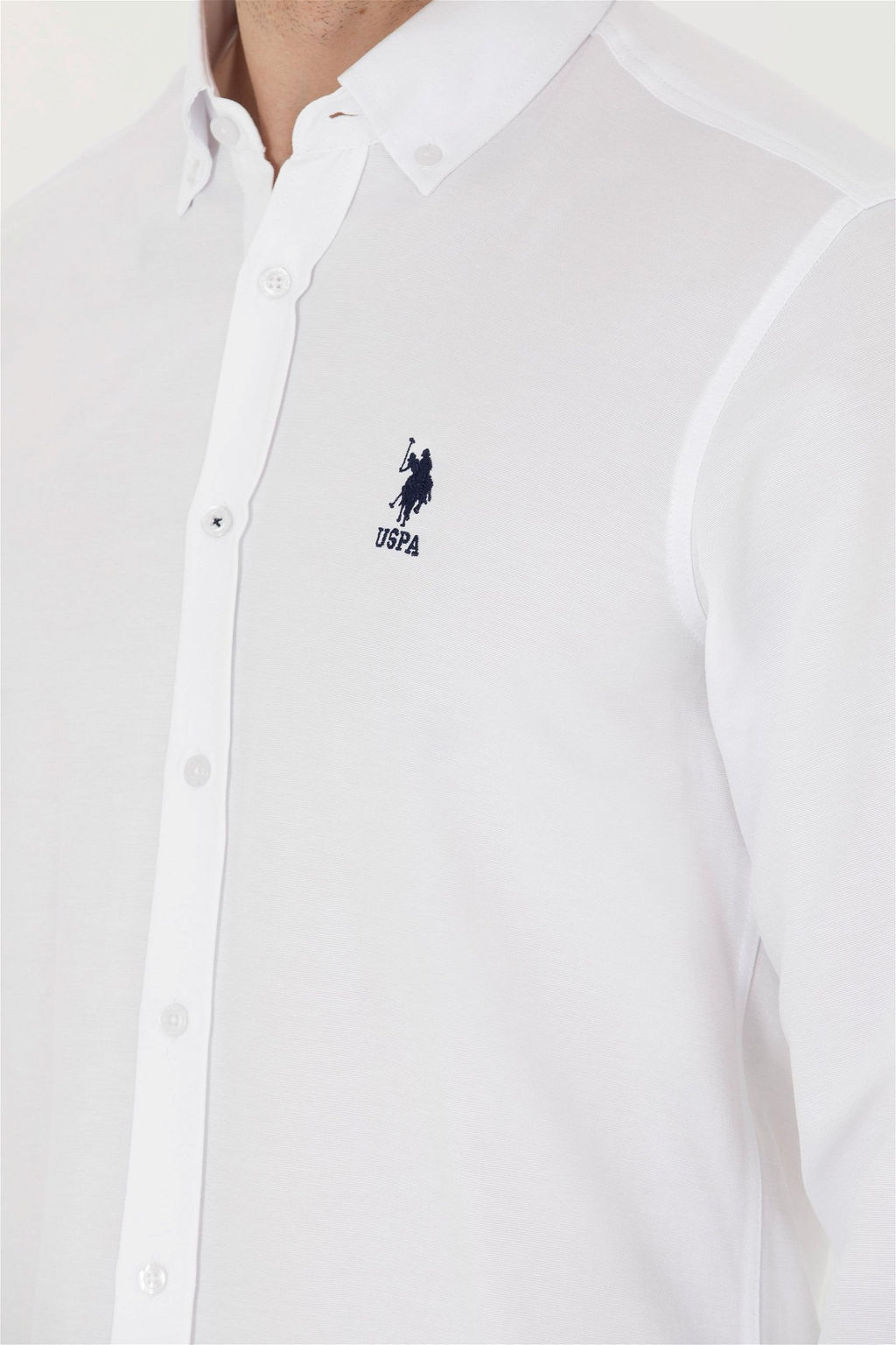 U. S. Polo Assn / Мужская белая базовая рубашка с длинным рукавом - U.s. polo assn фото 14
