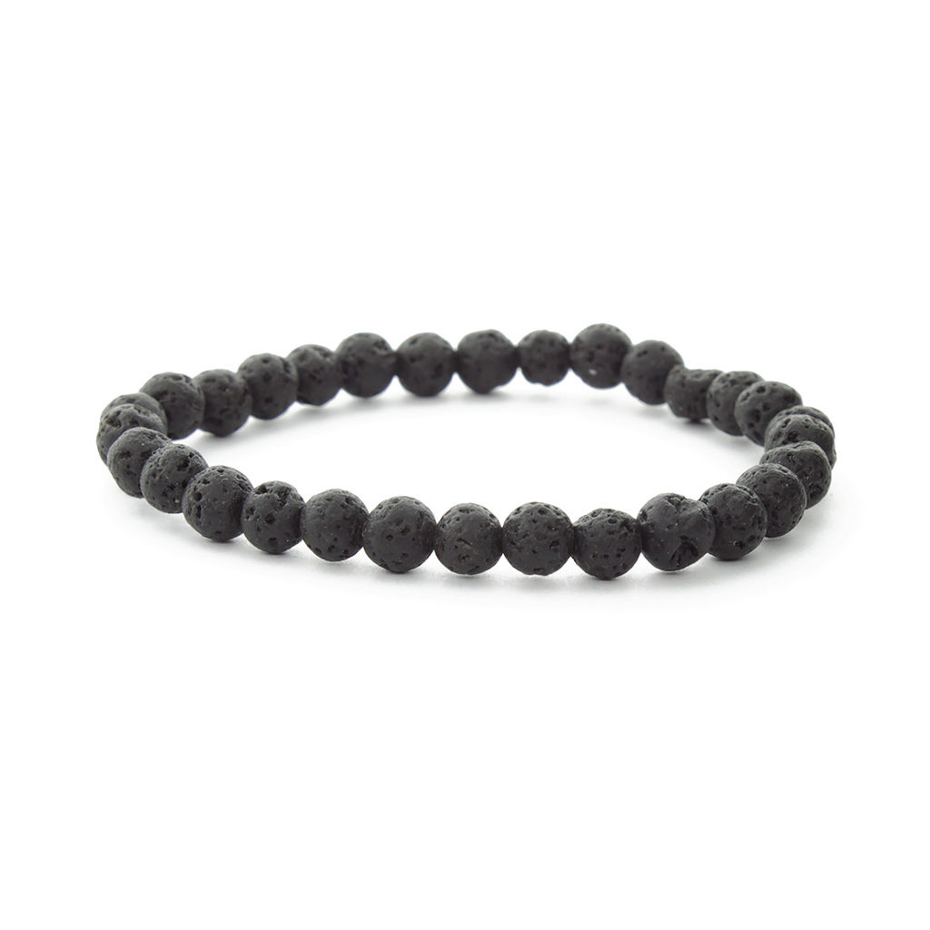 Лава (Бразилия) черный 6мм, браслет Классика длина 17см