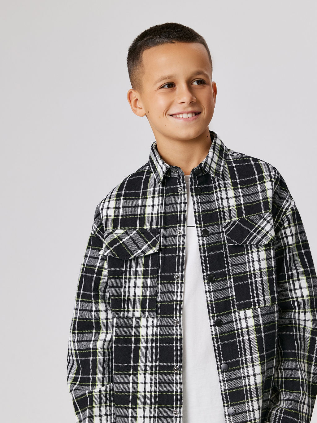 ACOOLA / Куртка детская для мальчиков Alvaru черно-белая клетка фото 4