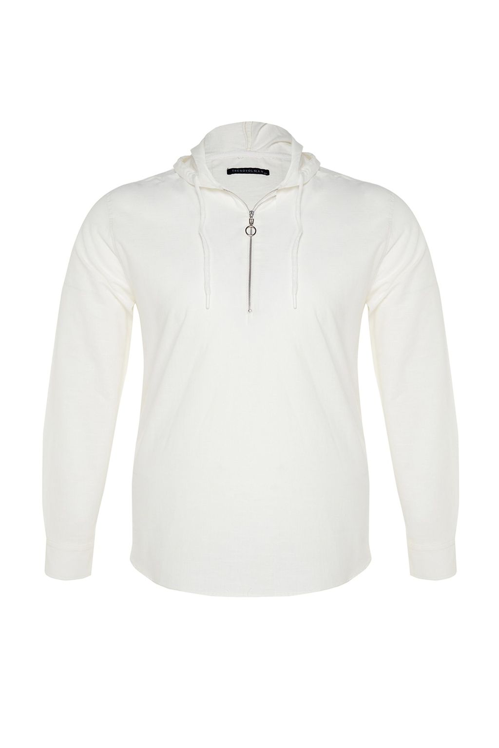 Buyuk Beden Ekru Regular Fit Rahat Kapusonlu Gomlek TMNSS23GO00092 - Trendyolmilla фото 6