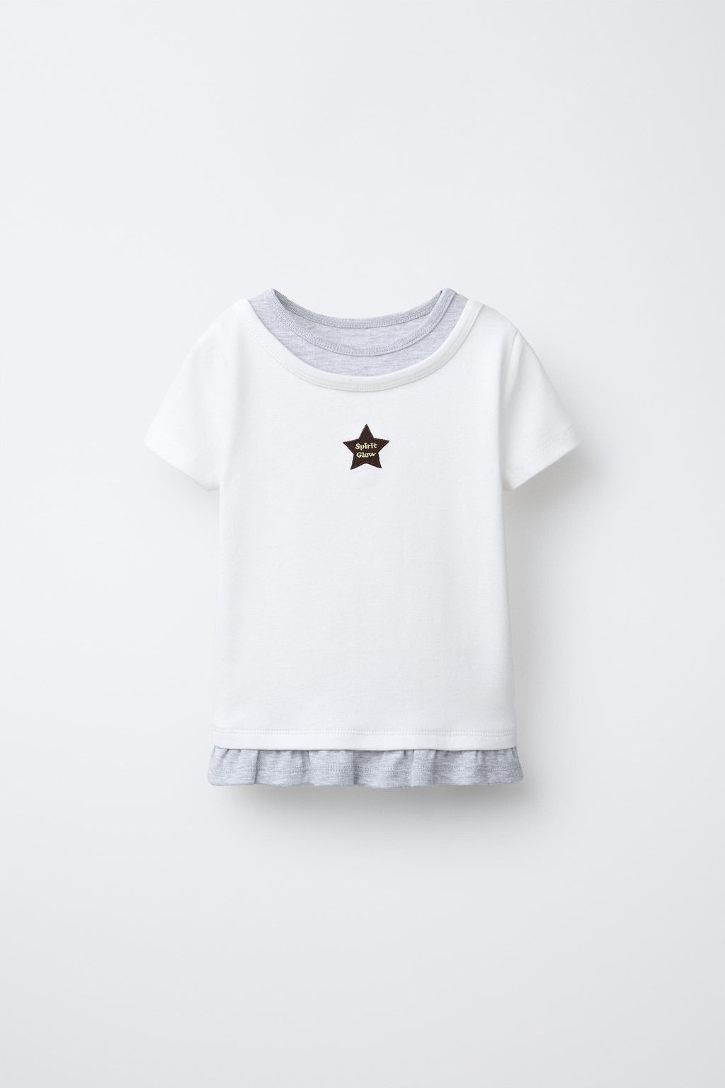 EMBROIDERED STAR T-SHIRT WITH MOCK COLLAR - Zara фото 5