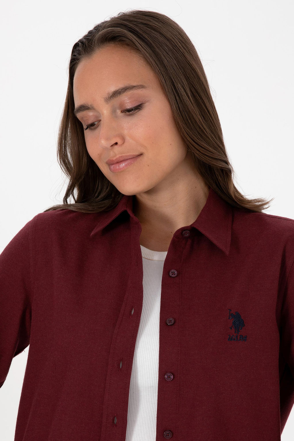 Kad_n Bordo Uzun Kollu Basic G_mlek Sepette S_rpriz _ndirim - U.s. polo assn фото 2