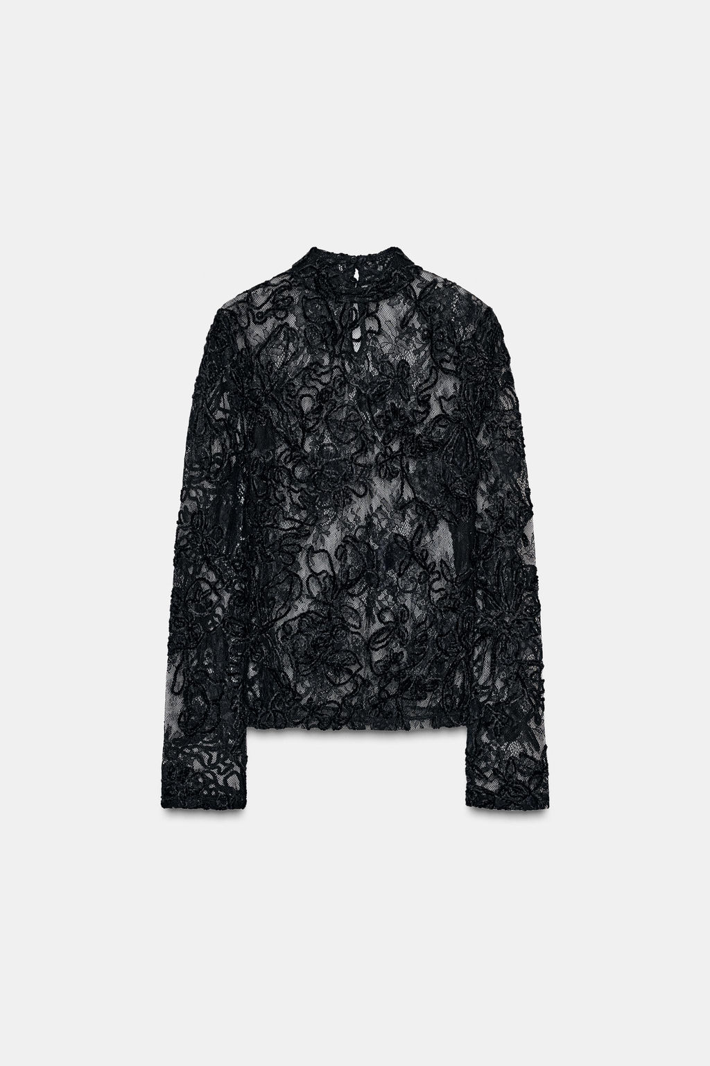 LONG SLEEVE LACE TOP - Zara фото 4
