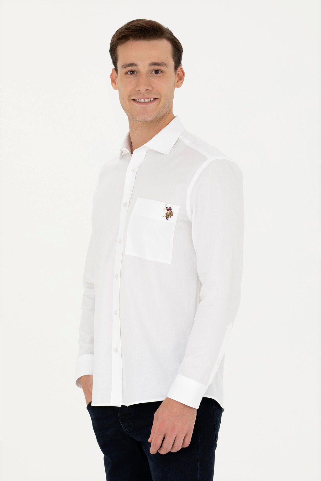 U. S. Polo Assn Мужская белая рубашка с длинным рукавом - U.s. polo assn фото 3