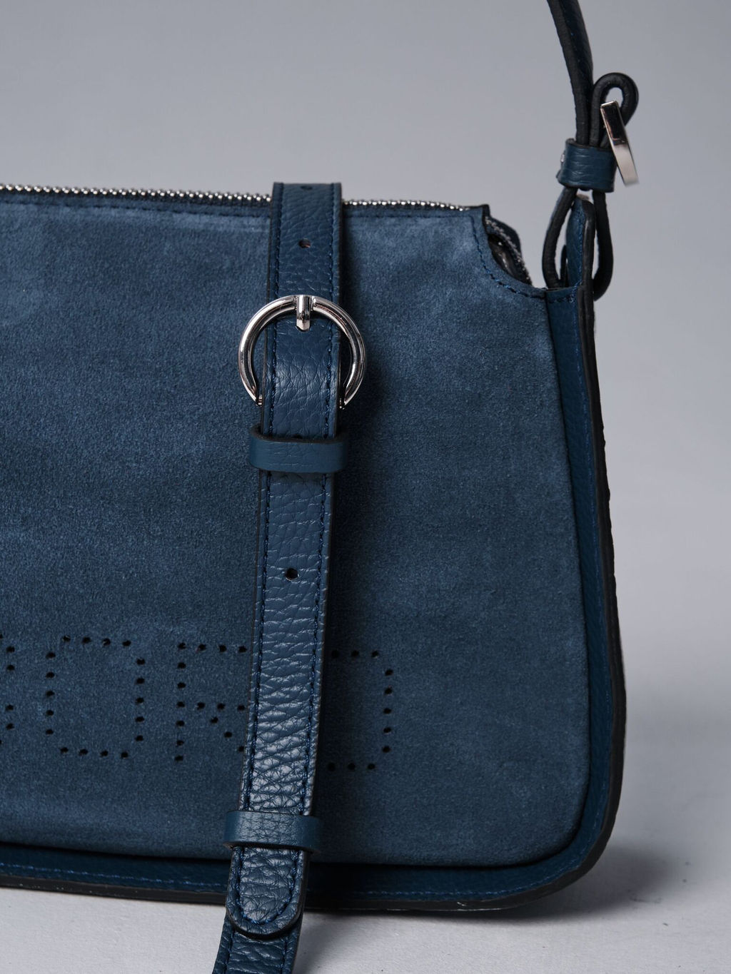 Сумка замшевая на плечо Deboro 30790 синяя волна