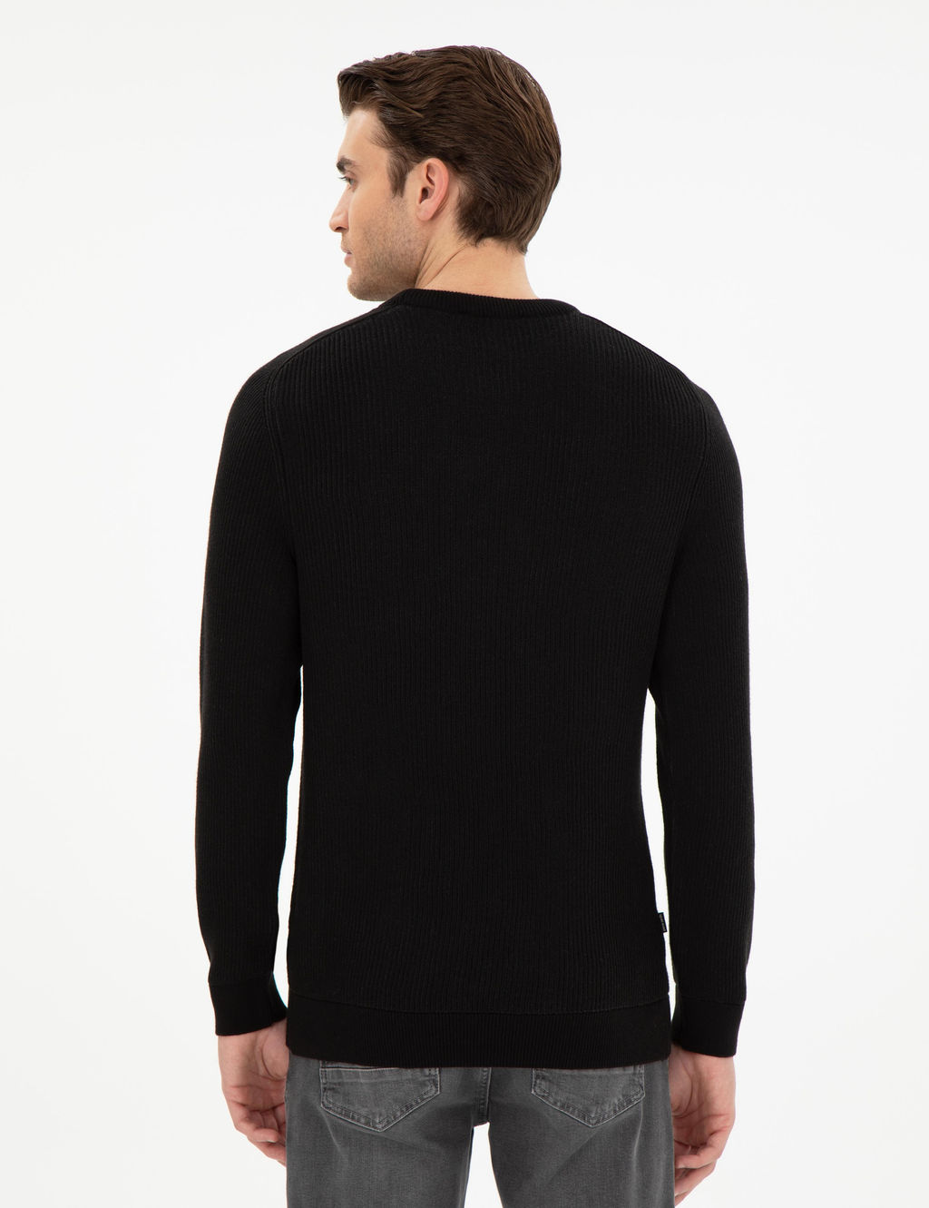 Siyah Slim Fit Bisiklet Yaka Triko Kazak - Pierre cardin фото 5