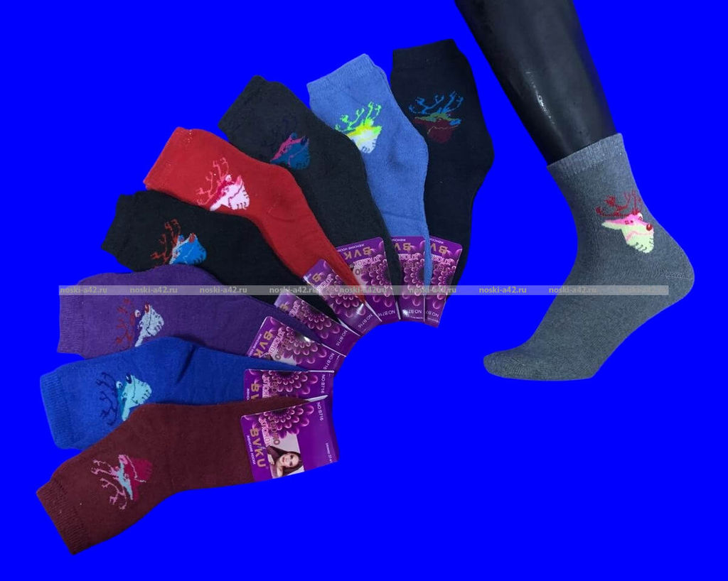 Цена за 12 пар. Термоноски женские внутри махра "ОЛЕНИ" арт. 716 (613)