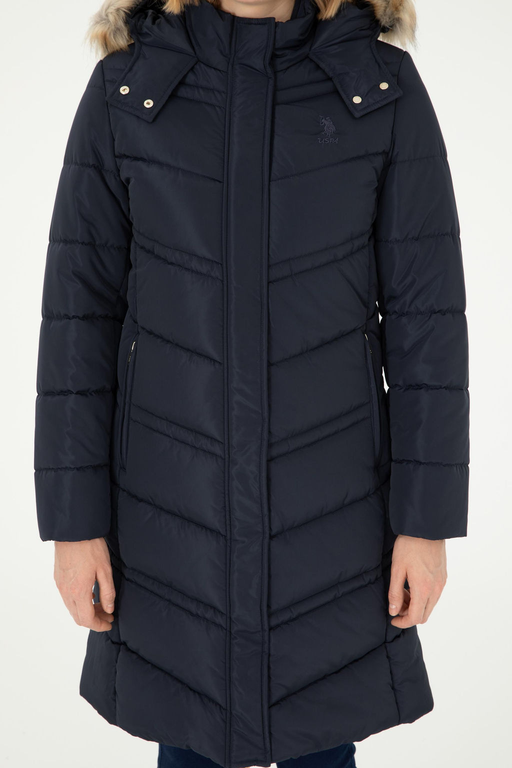 Женское темно-синее пальто Неожиданная скидка в корзине - U.s. polo assn фото 6