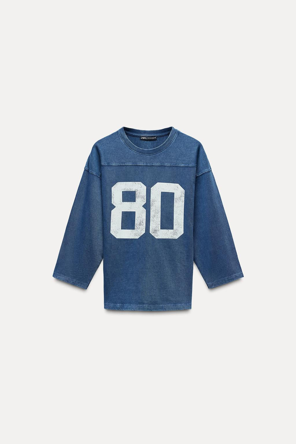 VARSITY WASHED EFFECT T-SHIRT - Zara фото 6