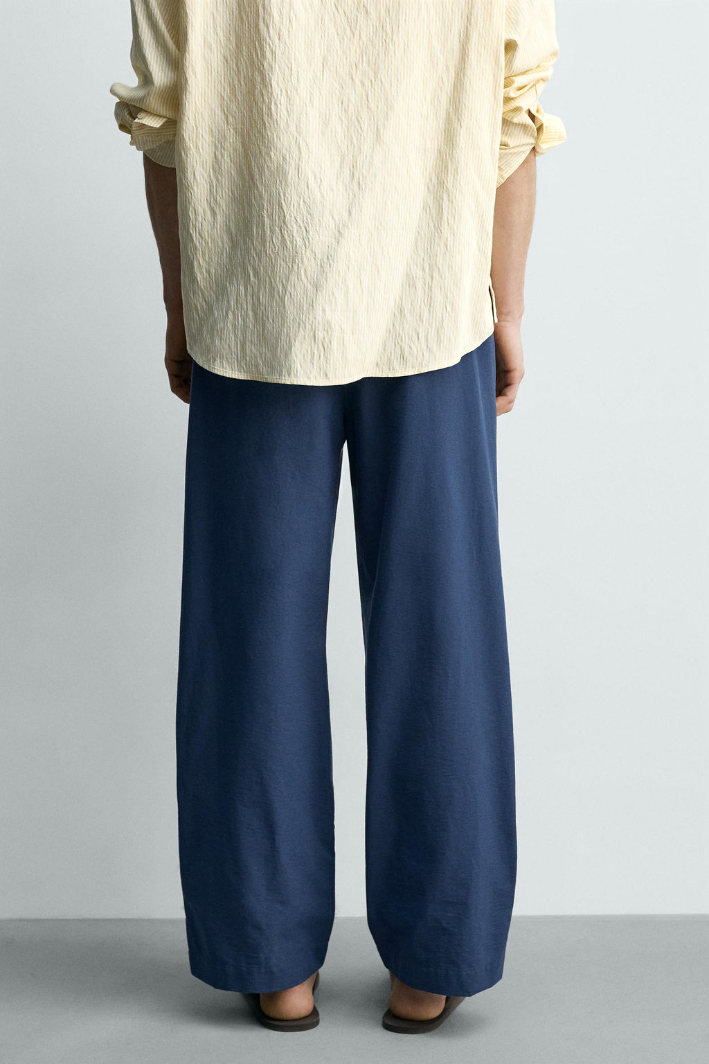 PANTAL?N WIDE FIT PLIEGUES / Azul - Zara фото 3