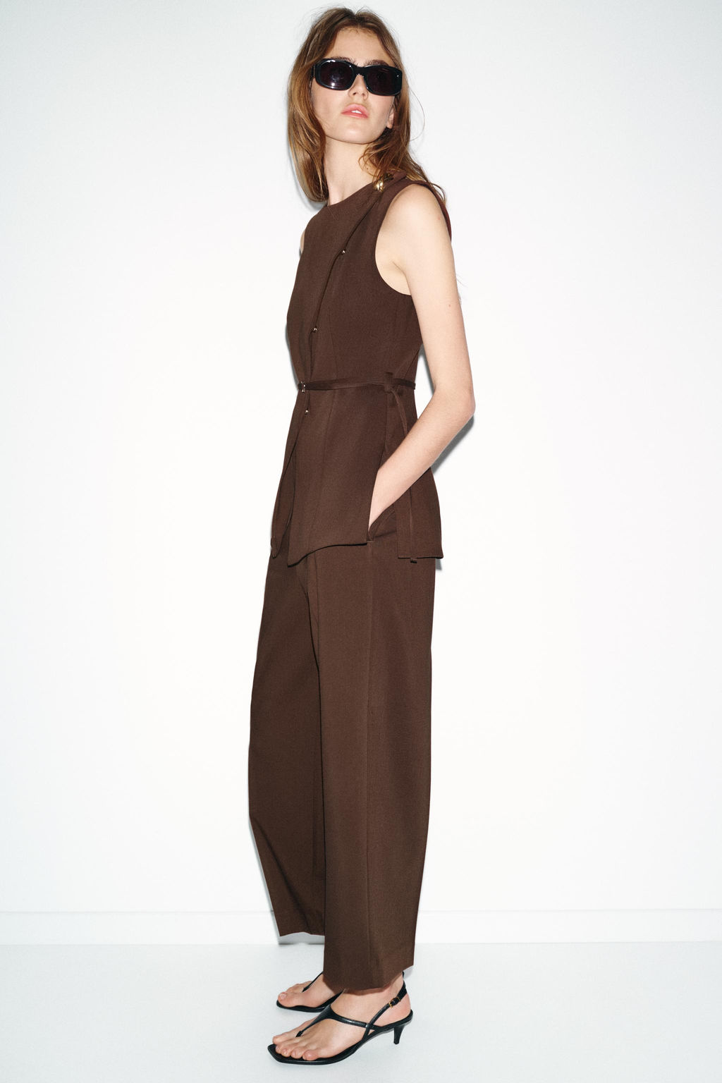 HIGH-WAIST STRAIGHT-LEG TROUSERS - Zara фото 3