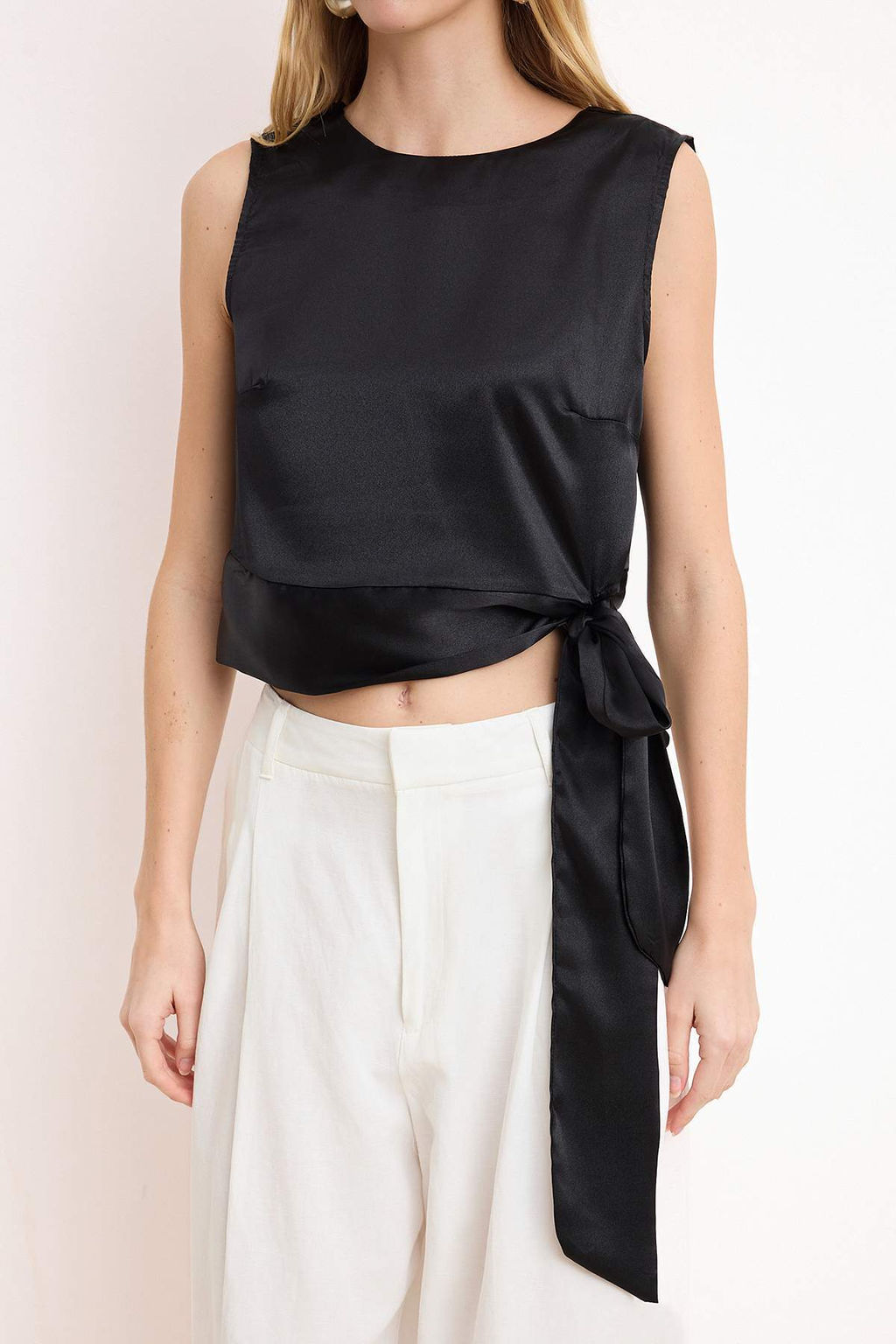 Siyah Korsaj Detayl? Baglamal? Saten Dokuma Bluz TWOSS26BZ00407 - Trendyolmilla фото 3