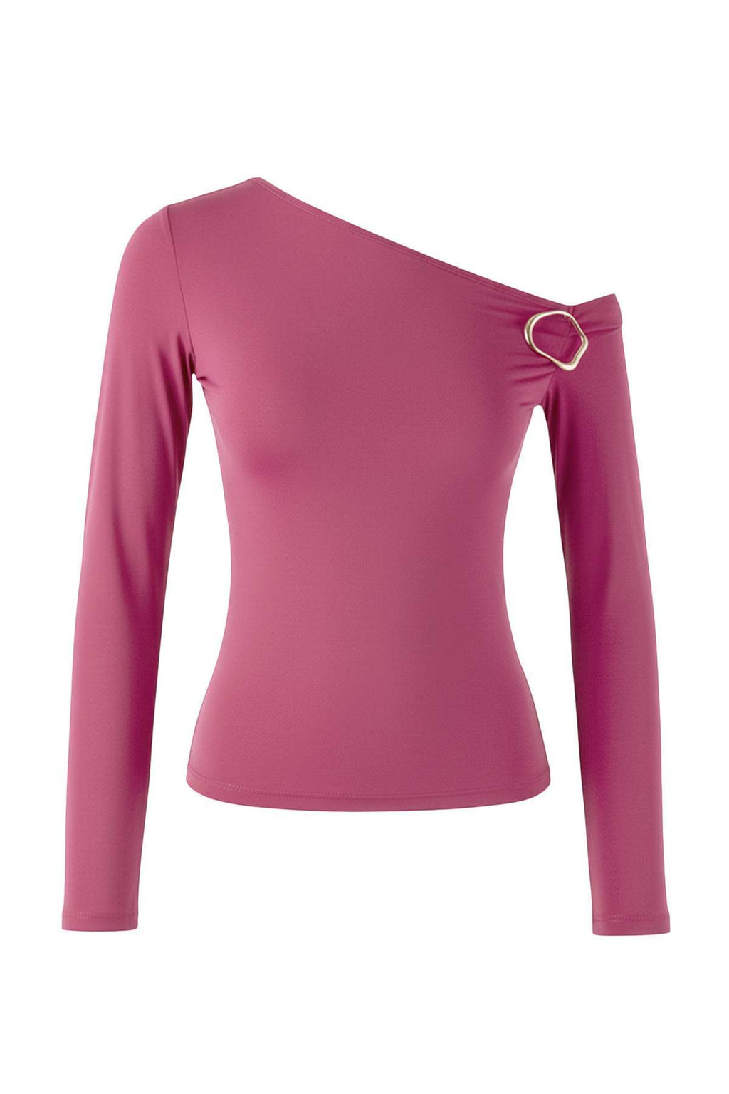 Siyah Fitted/Vucuda oturan Aksesuar Detayl? Asimetrik Yaka Esnek Orme Bluz TWOAW26BZ00075 - Trendyolmilla фото 7