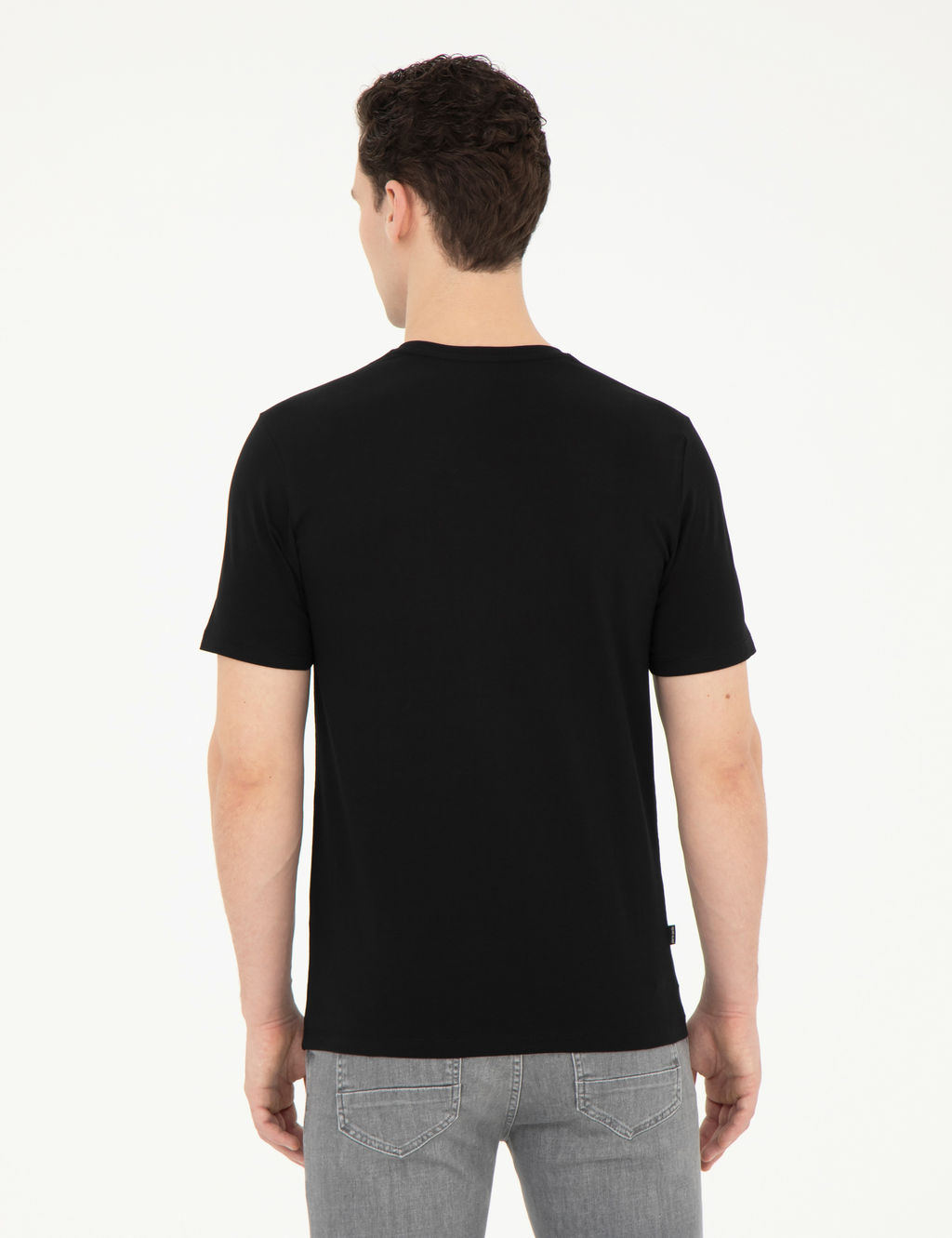 Siyah Slim Fit Basic Ti__rt