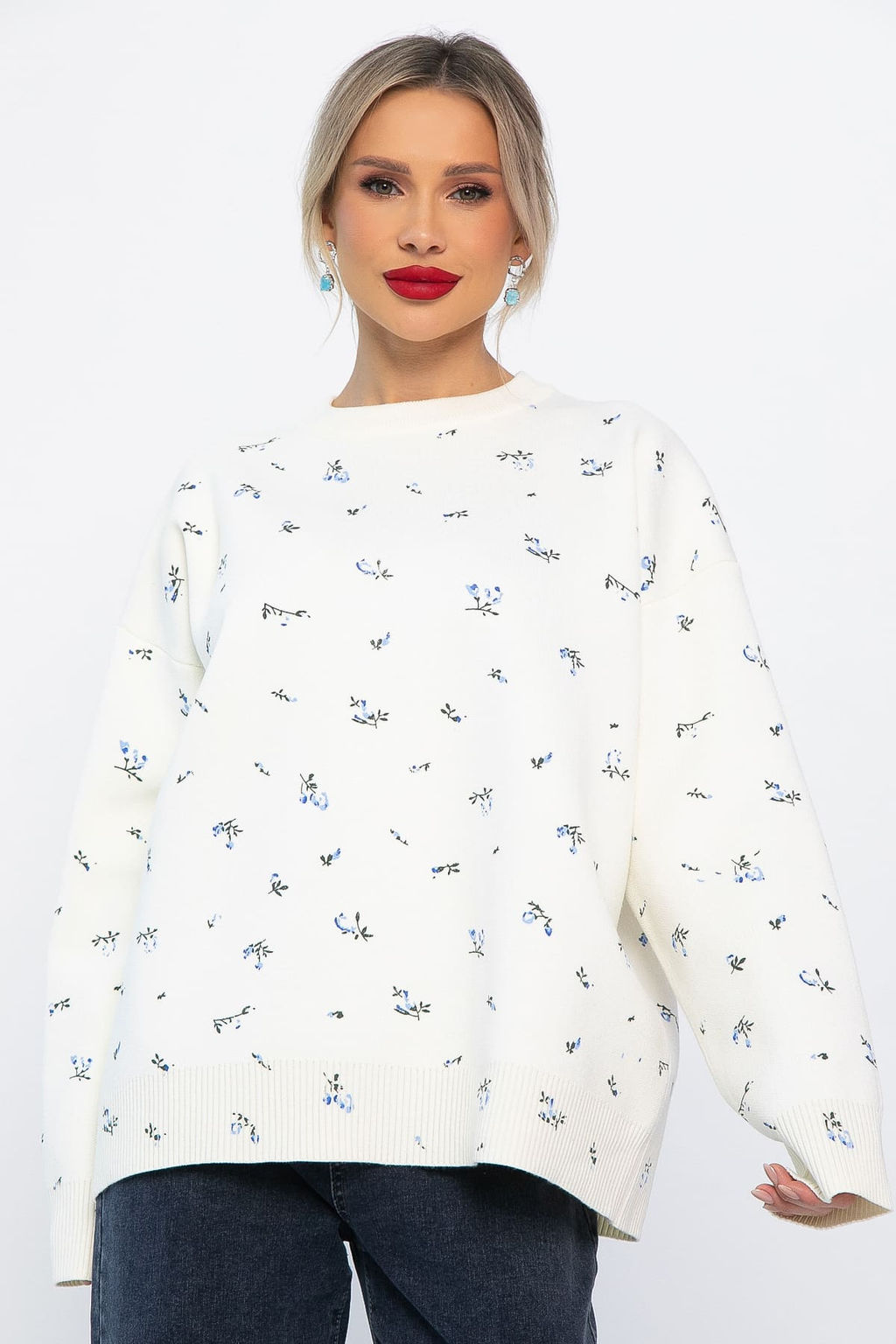 Свитер оверсайз Анита (белый) Б14761-1М