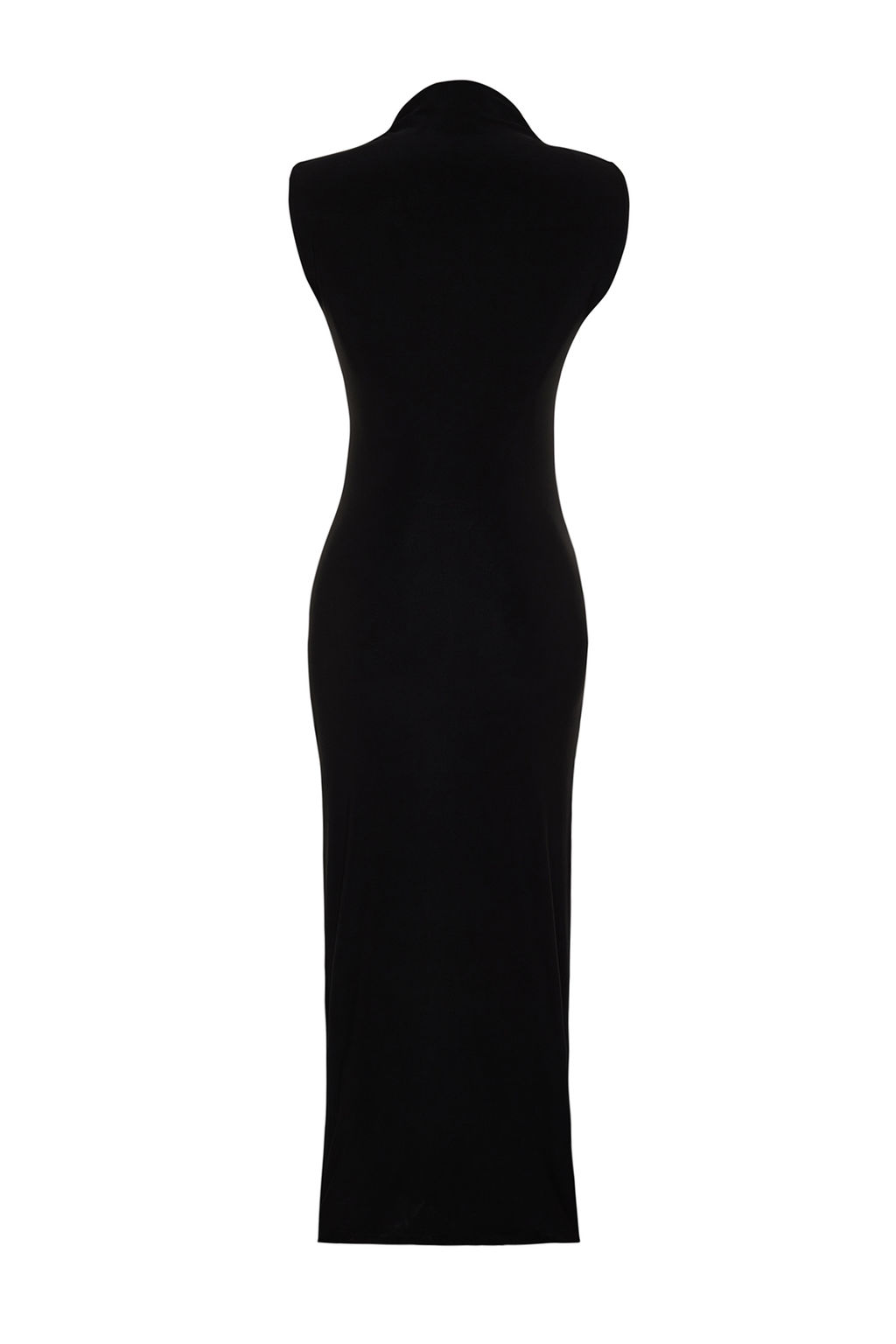 TRENDYOLMILLA Siyah S?f?r Kol Drapeli Bodycone/Vucuda Oturan Esnek Orme Maxi Kalem Elbise TWOSS24EL00101  фото 8