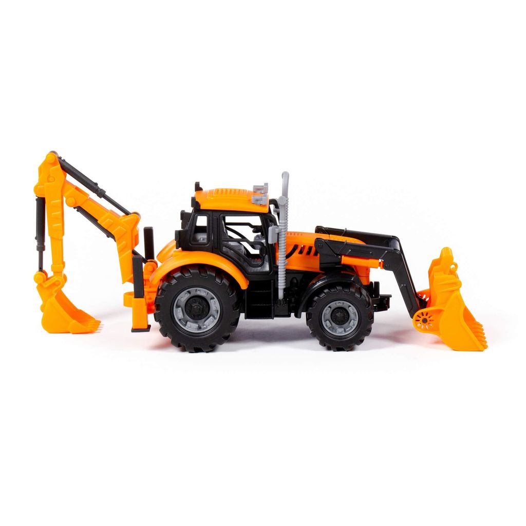 Экскаватор-погрузчик Прогресс инерционный (оранжевый) (в коробке) - Полесье фото 6