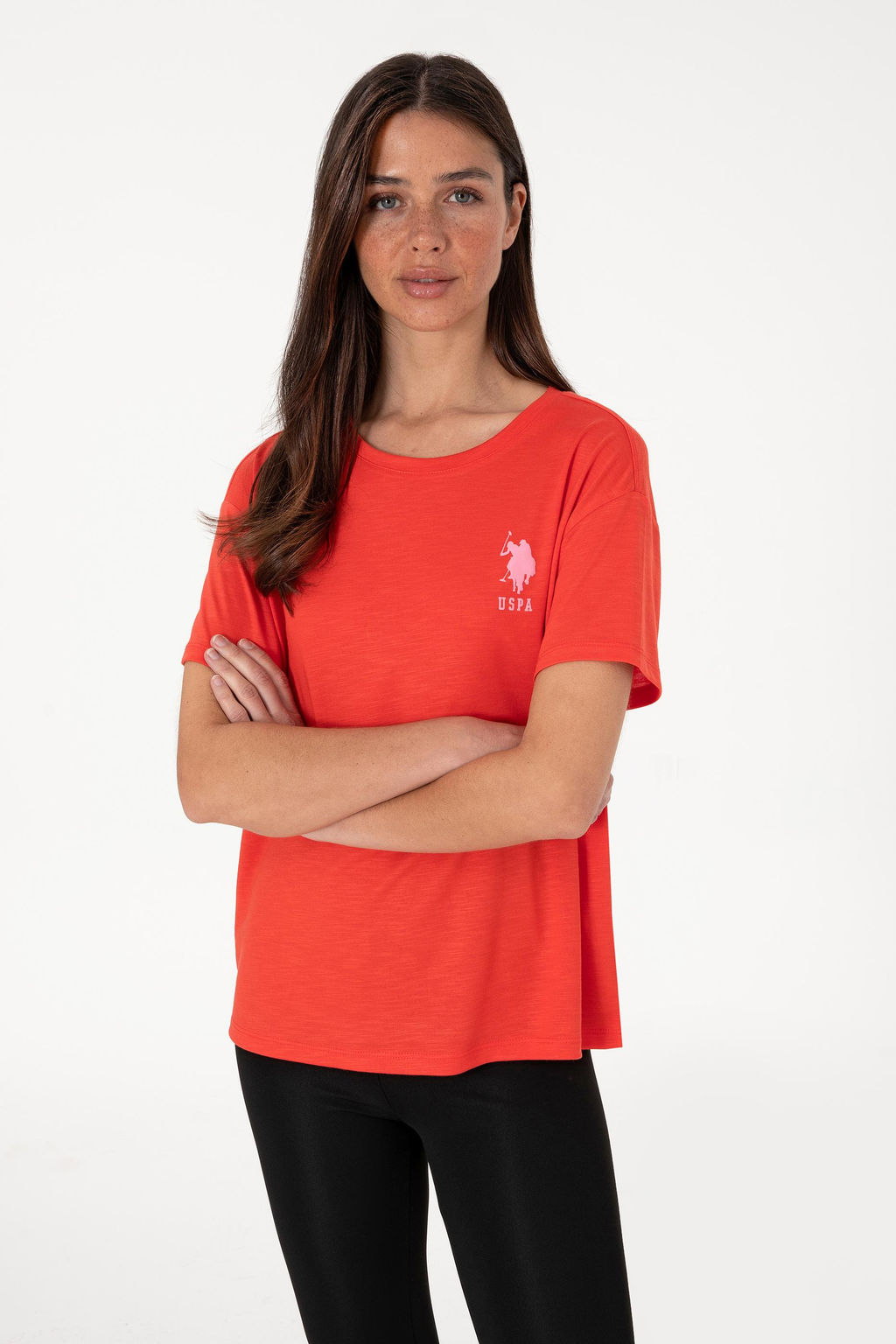 Kad_n K_rm_z_ Bisiklet Yaka Ti__rt Sepette S_rpriz _ndirim - U.s. polo assn фото 3