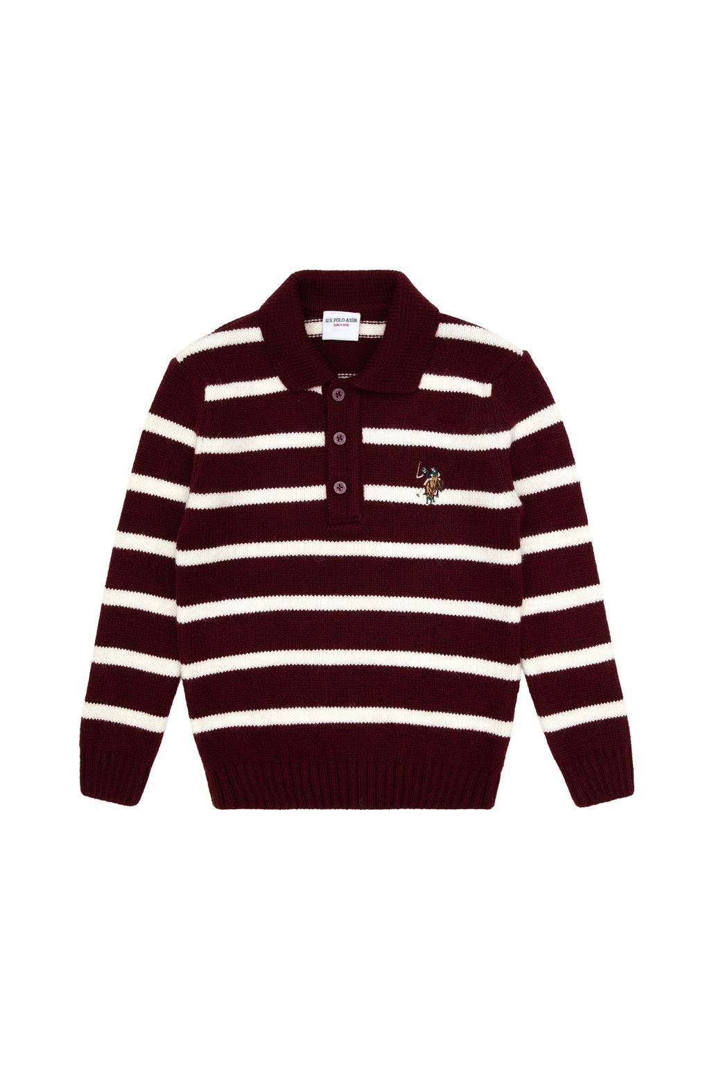 Erkek _ocuk Bordo Polo Yaka Kazak - U.s. polo assn фото 4