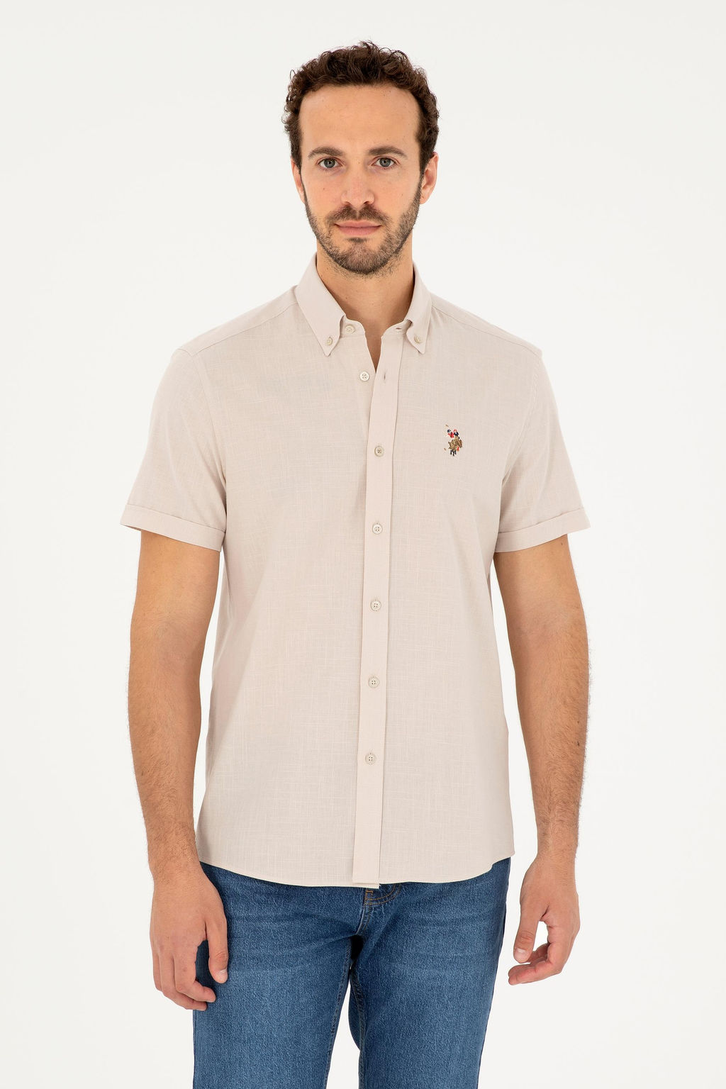 Мужская каменная рубашка с короткими рубашкой скидка в корзине