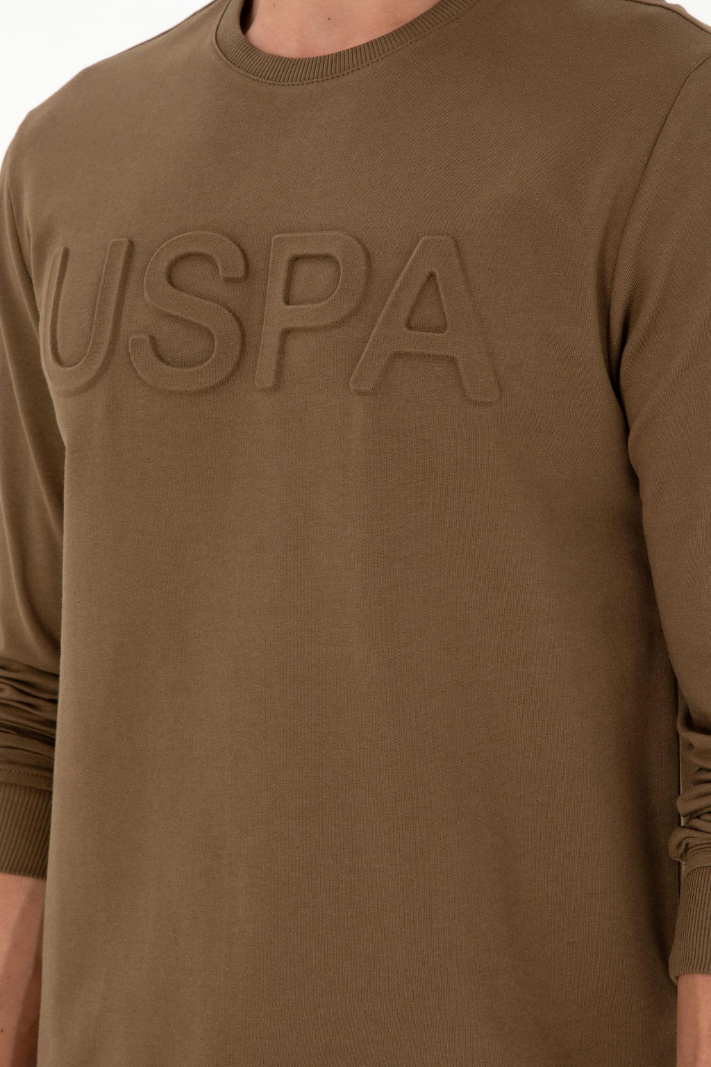Мужской базовый свитшот цвета хаки - U.s. polo assn фото 7