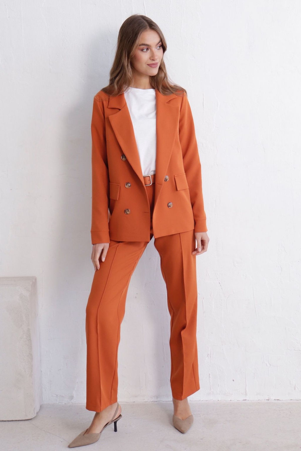 11728 Брюки со стрелками терракотовые - Martichelli фото 21