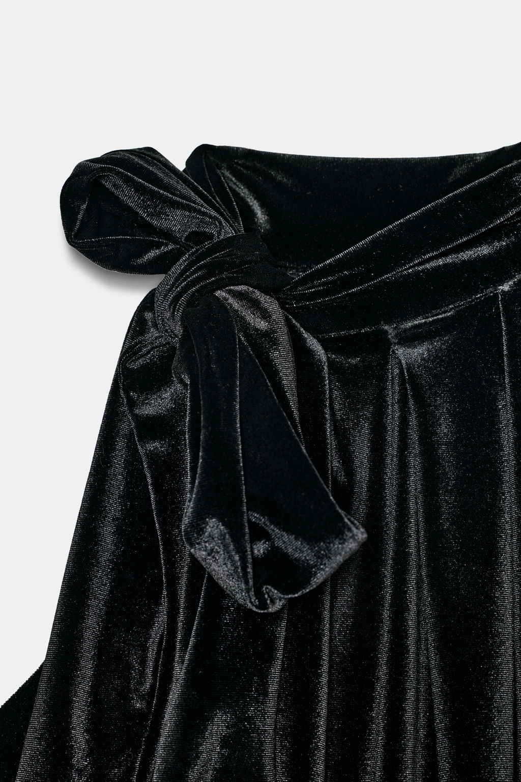 VELVET HALTER TOP WITH BOW - Zara фото 7