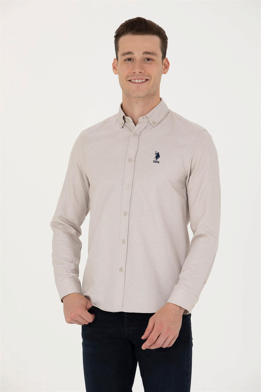 Мужская базовая рубашка с длинным рукавом Stone Неожиданная скидка в корзине - U.s. polo assn фото 3