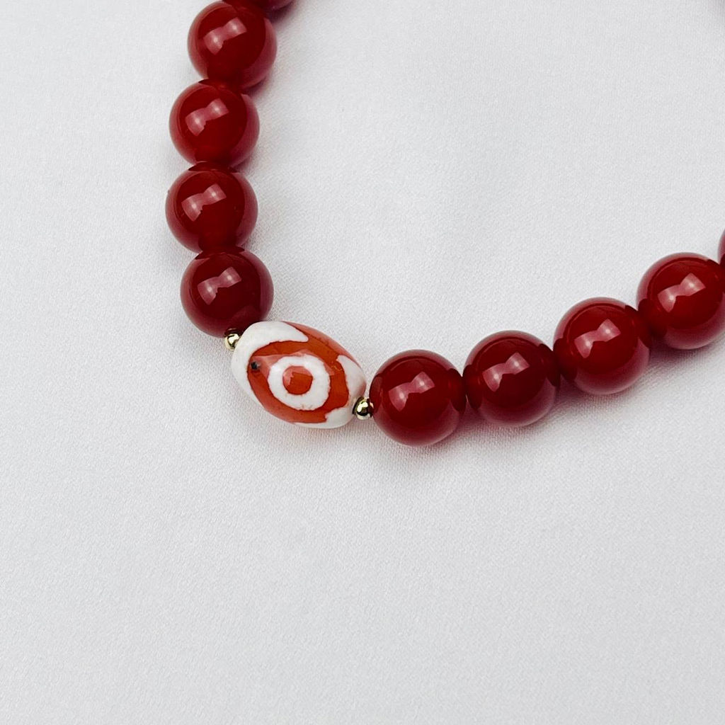 Браслет из Сердолика и Агата тон. 16,5 см
