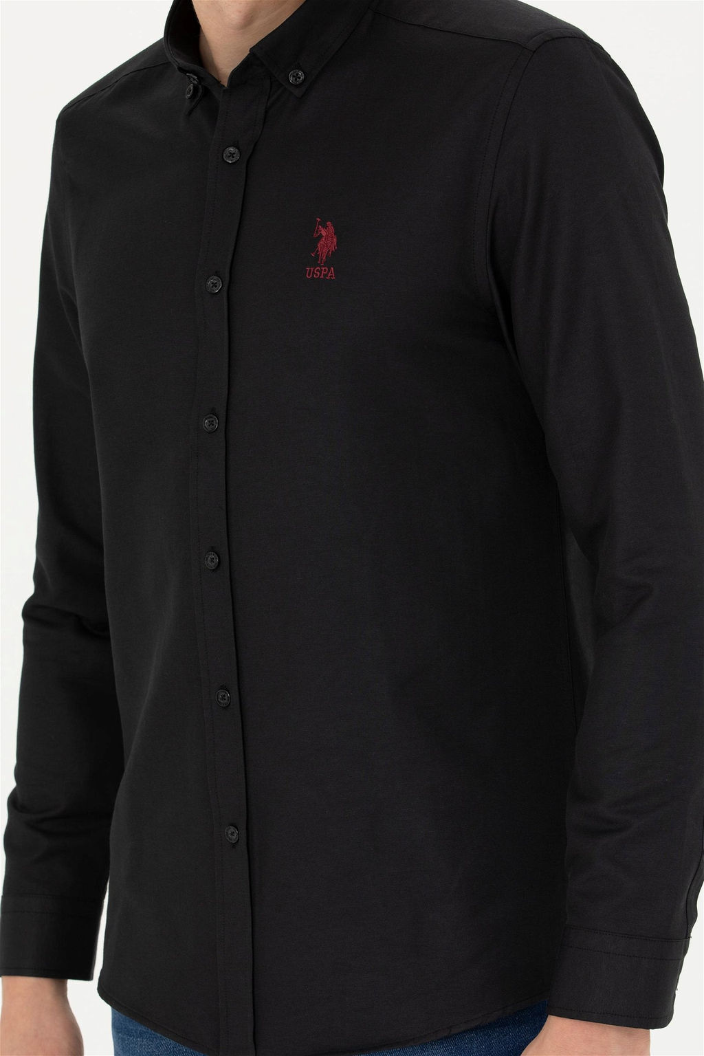 Мужская черная базовая рубашка с длинным рукавом - U.s. polo assn фото 6
