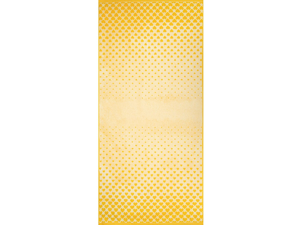 Полотенце махровое 6с102.411ж1 Градиент сердца(т.желтый4) 67х150см