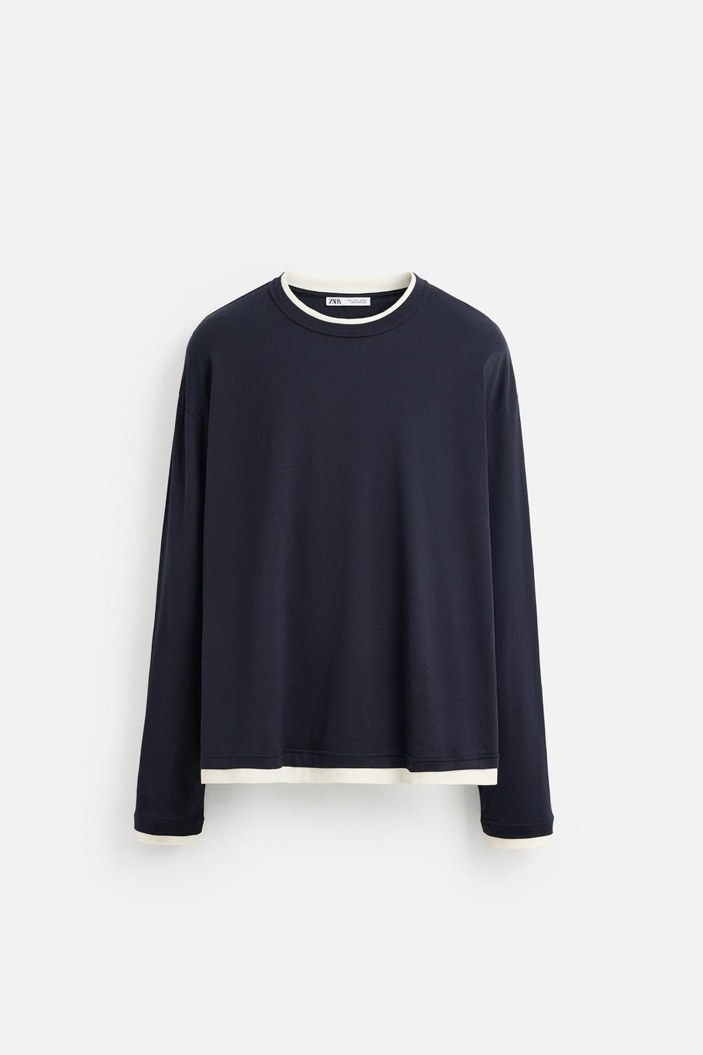 LIMITED EDITION CONTRAST NECK T-SHIRT - Zara фото 10