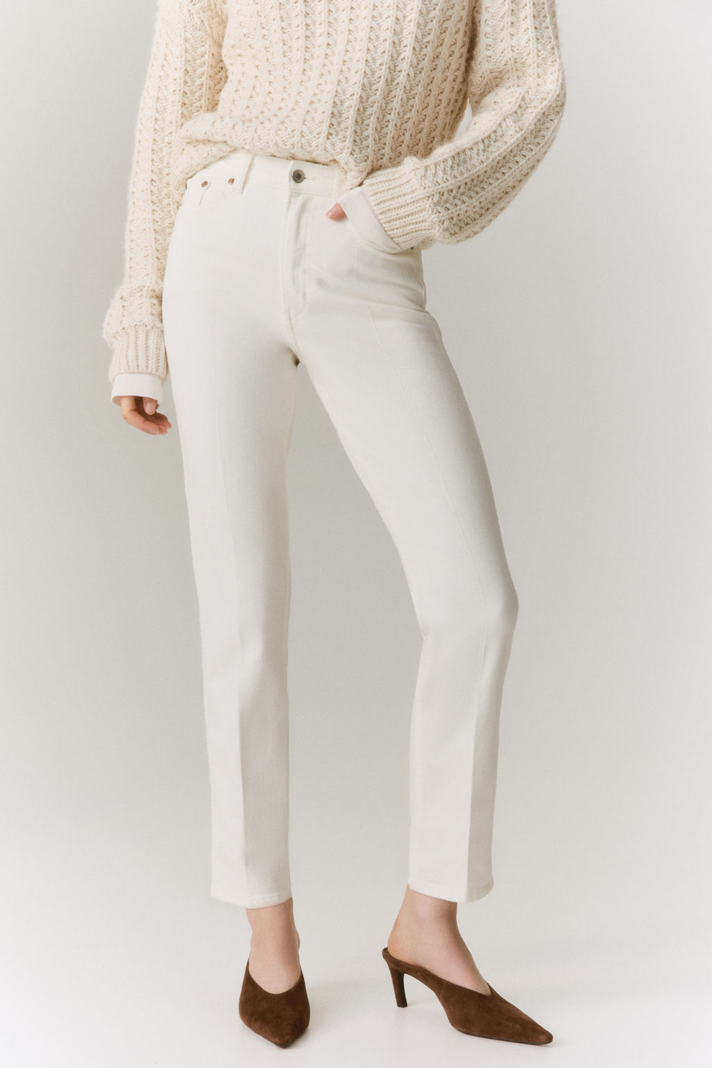 Slim Straight High Ankle Jeans - H&m фото 9
