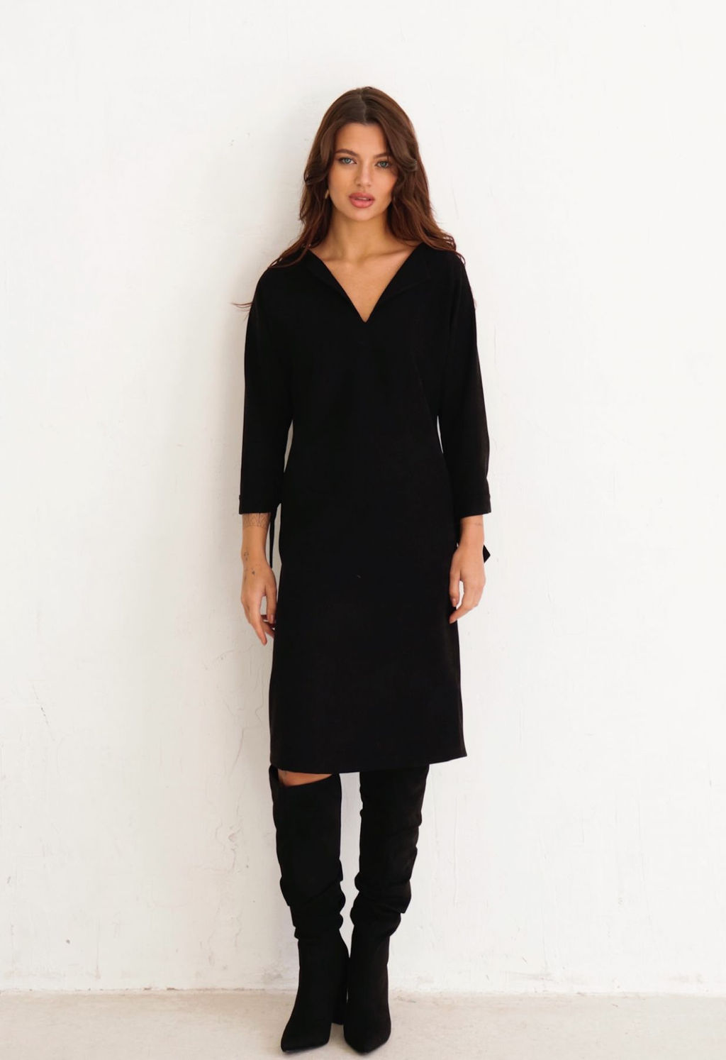 Платье-реглан чёрное - Martichelli фото 2