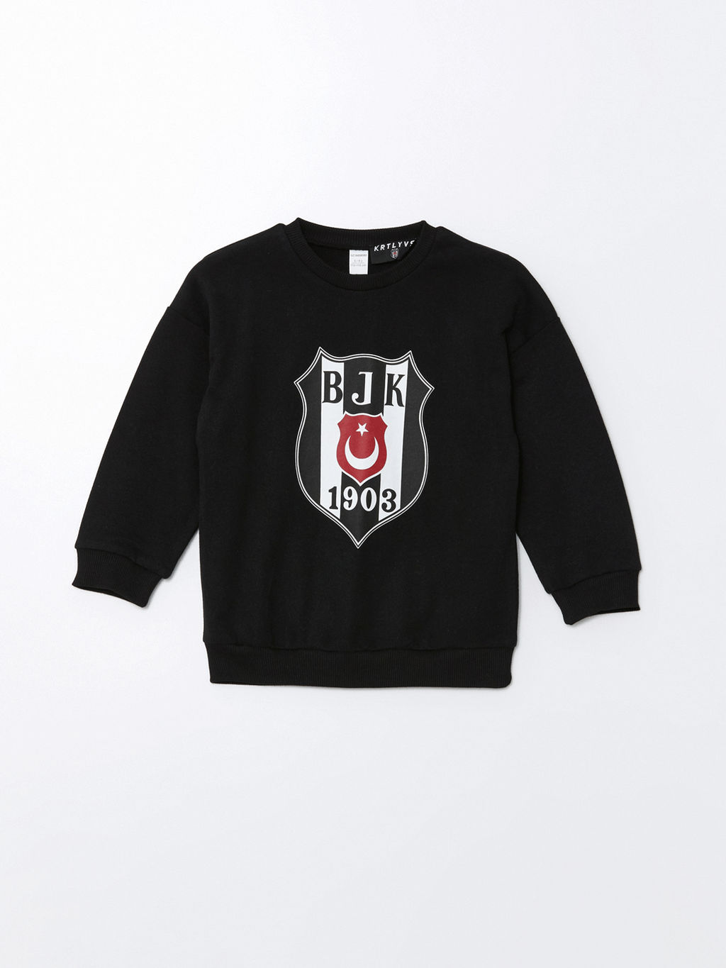 Bisiklet Yaka Be?ikta? Bask?l? Erkek ?ocuk Sweatshirt